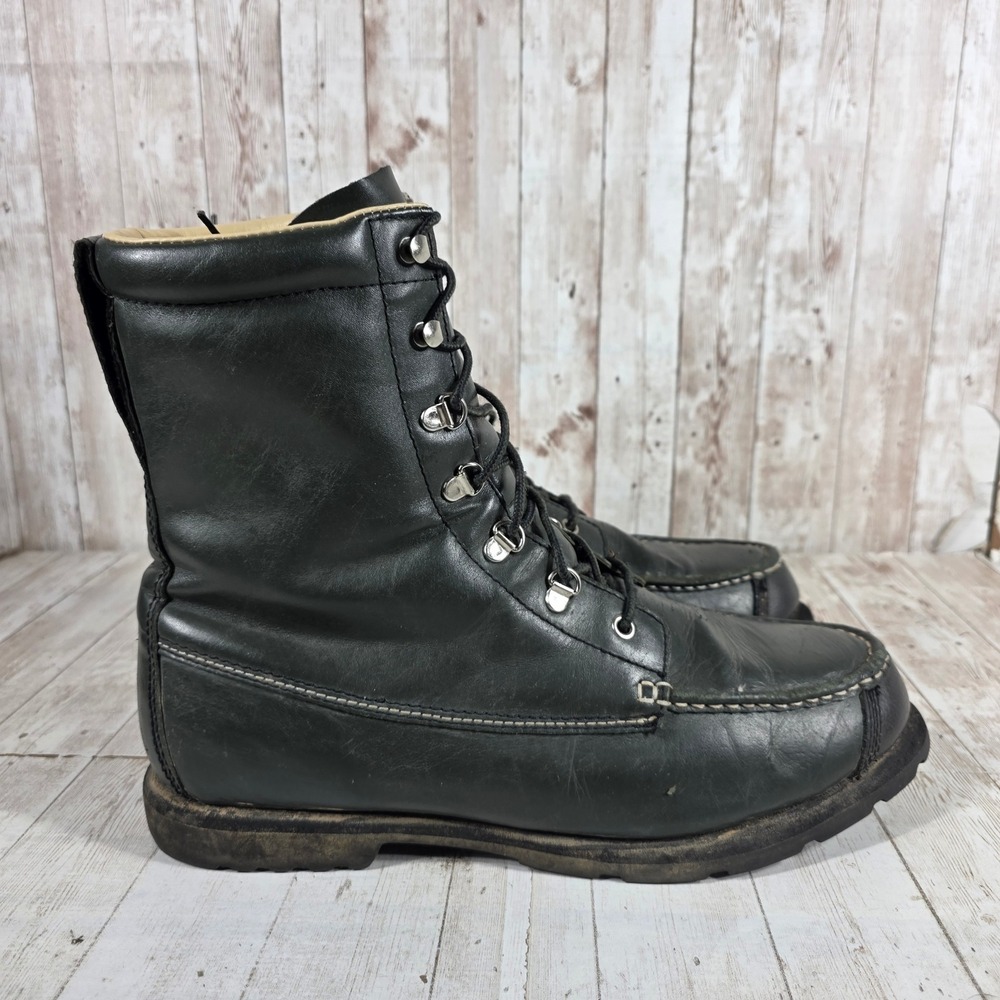 Cabelas Mens 13 D Forest Green Leather Thinsulate Vibram Hunting Boots 81-2111